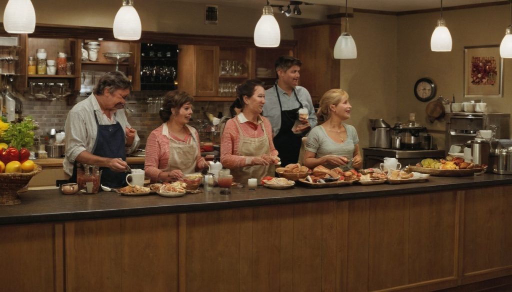 Practical visual for A one-way breakfast bar route should separate guests, replenishment, and dirty dishes